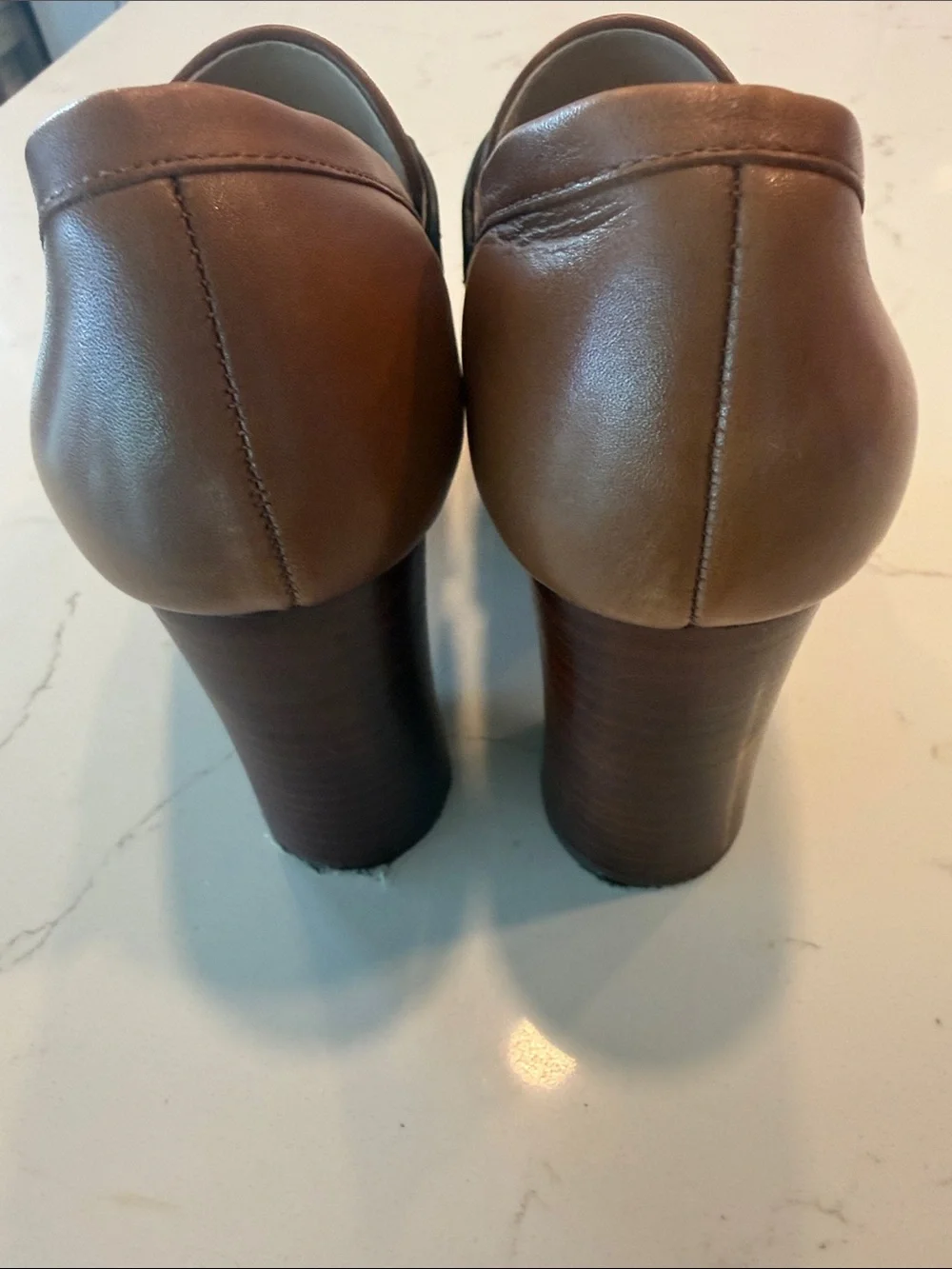 Steve Madden Brown Platform Loafer with Cream Vamp and Black Strap